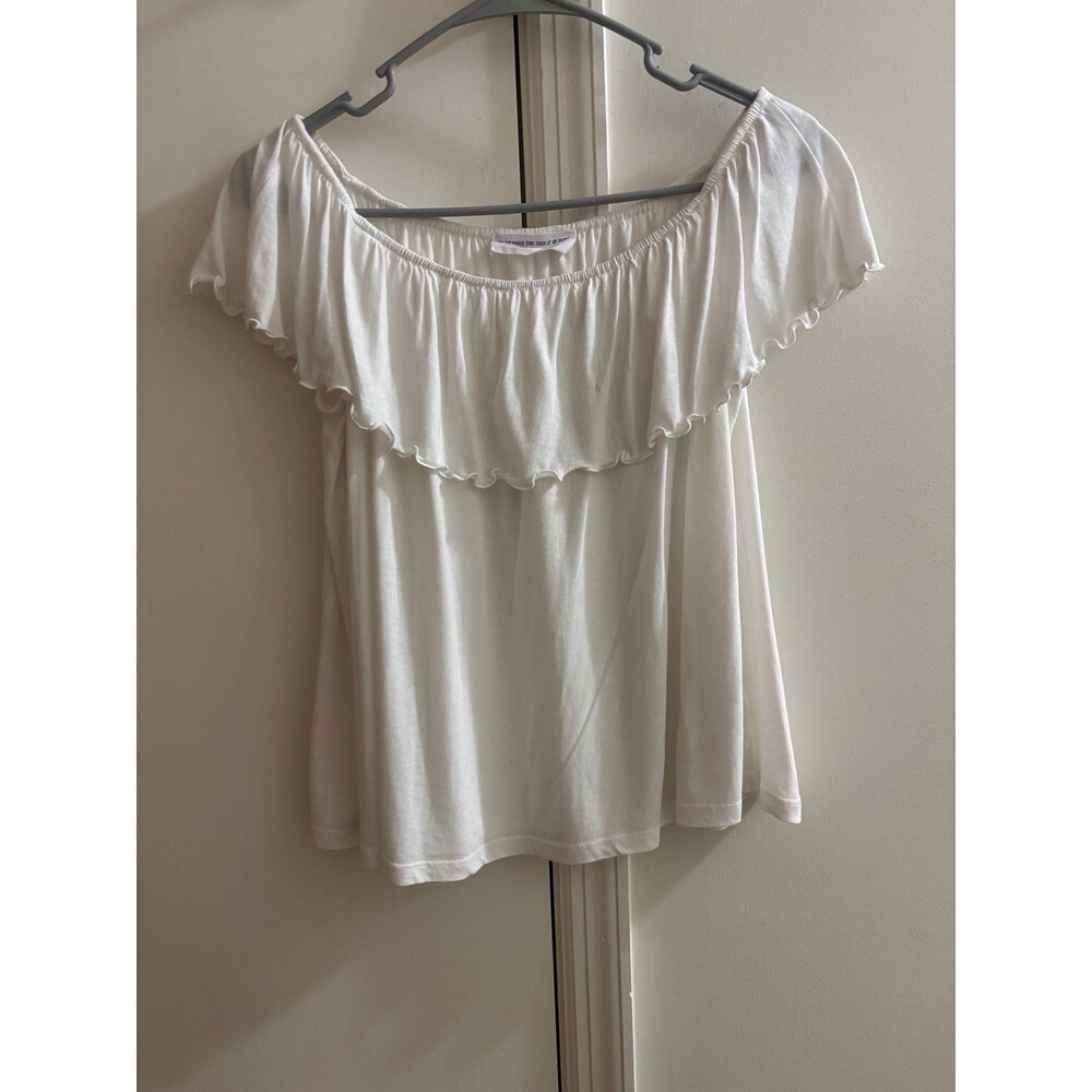 Fringe Off Shoulder White Blouse